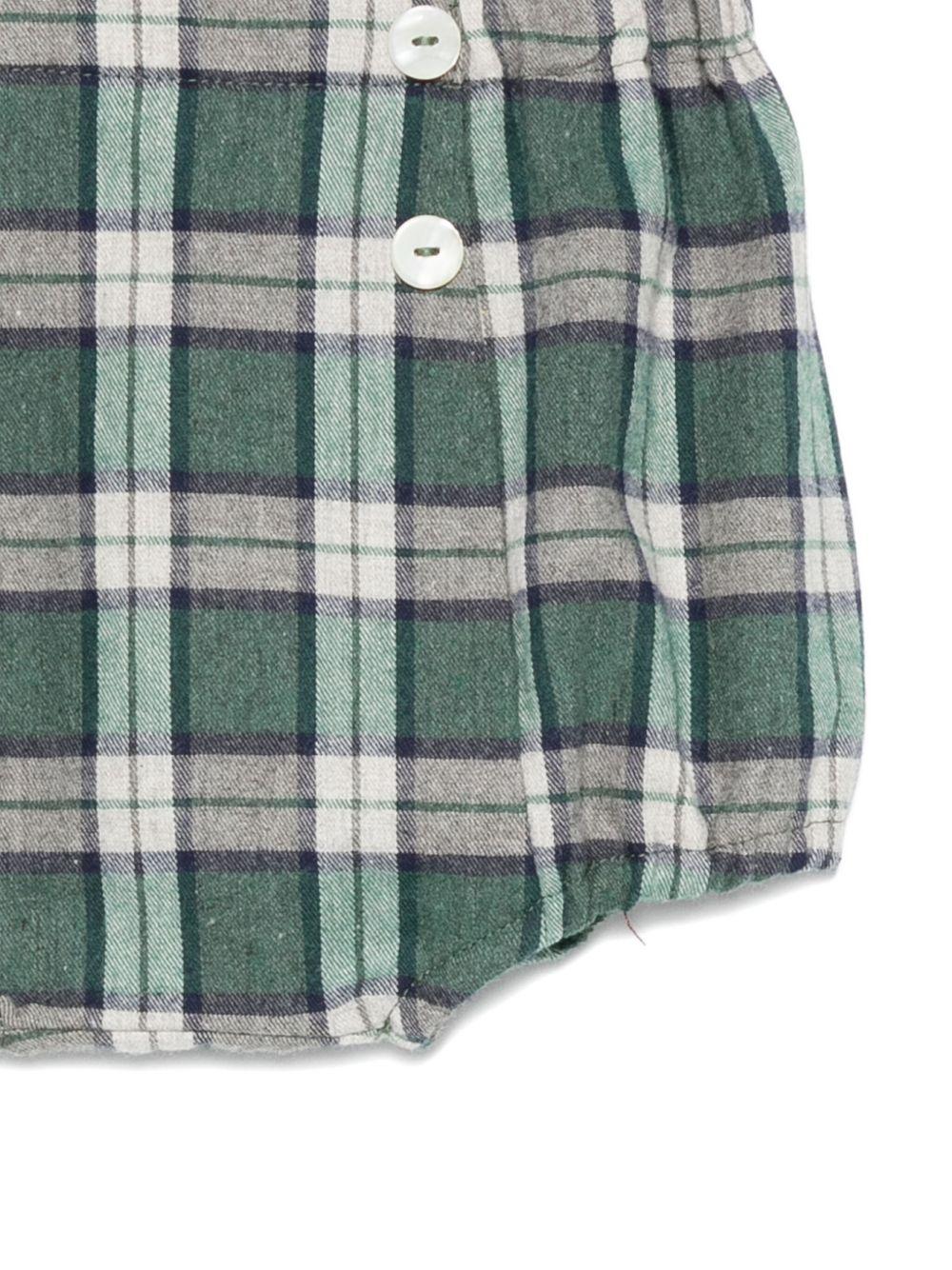 Shorts per neonato Mariella Ferrari verde e bianco con motivo a quadri - Rubino Kids