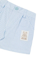 Shorts per neonato Moschino Kids azzurro con caratteristico motivo Teddy Bear - Rubino Kids