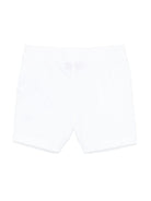 Shorts per neonato Moschino Kids bianco con stampa logo con vita elasticizzata - Rubino Kids