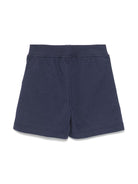 Shorts per neonato Moschino Kids blu con stampa logo con vita elasticizzata - Rubino Kids