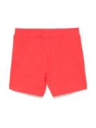 Shorts per neonato Moschino Kids rosso con stampa logo con vita elasticizzata - Rubino Kids