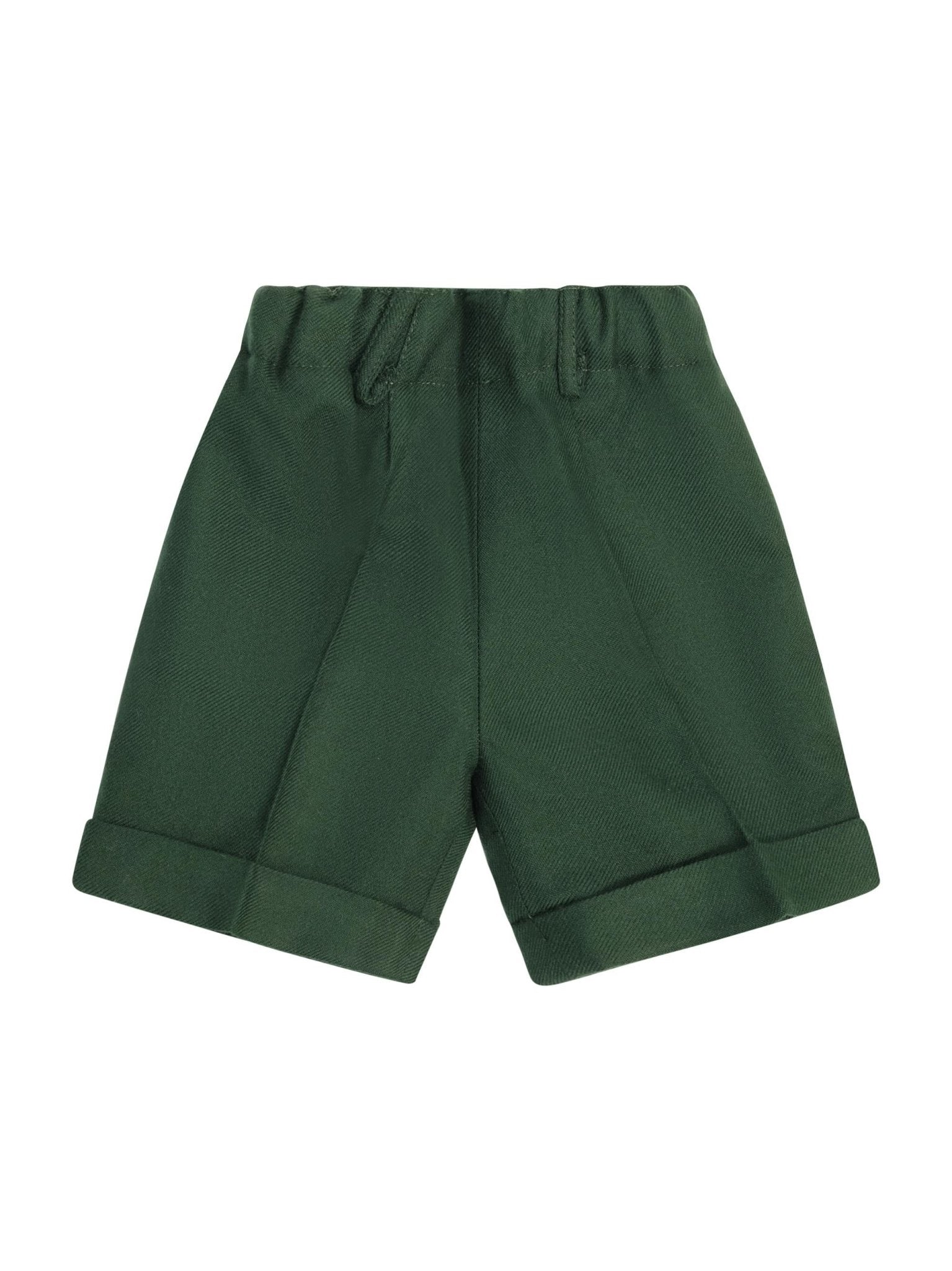 Shorts per neonato Paio Crippa verde con vita elasticizzata - Rubino Kids