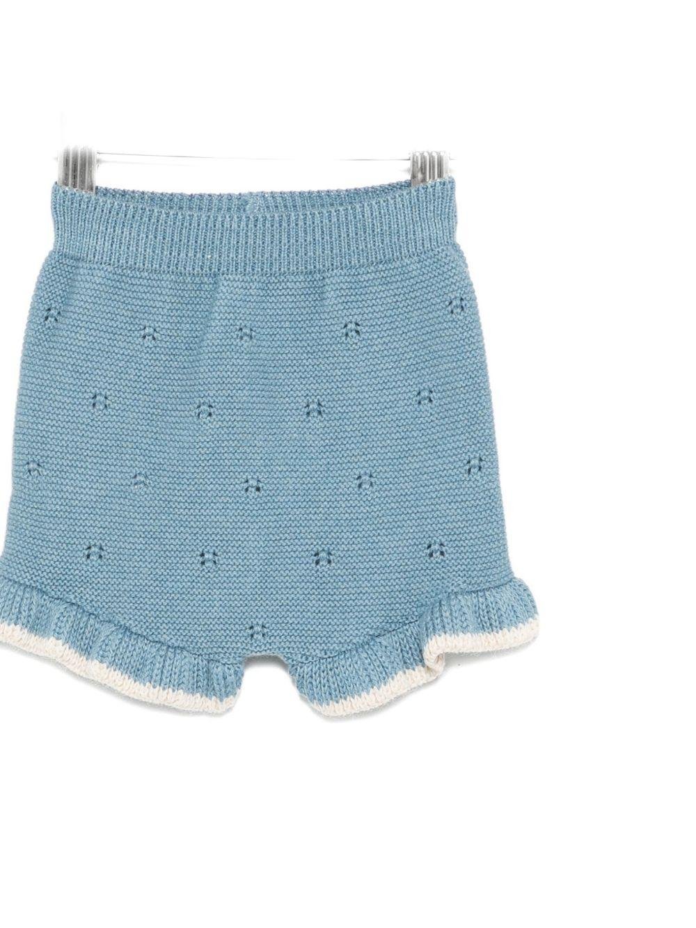 Shorts per neonato Paz Rodríguez blu con dettagli a occhiello - Rubino Kids