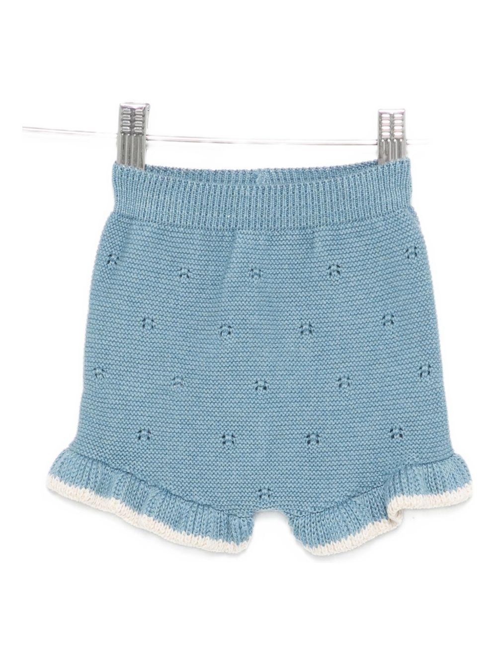 Shorts per neonato Paz Rodríguez blu con dettagli a occhiello - Rubino Kids