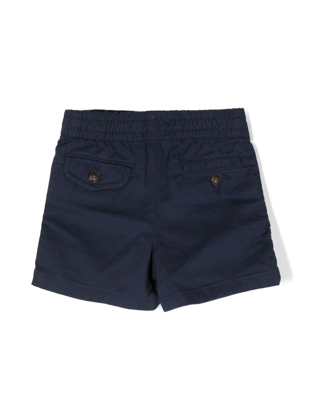 Shorts per neonato Polo Ralph Lauren Kids blu con ricamo Polo Pony sul davanti - Rubino Kids