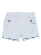Shorts per neonato Tartine Et Chocolat azzurro in lino con logo sul retro - Rubino Kids