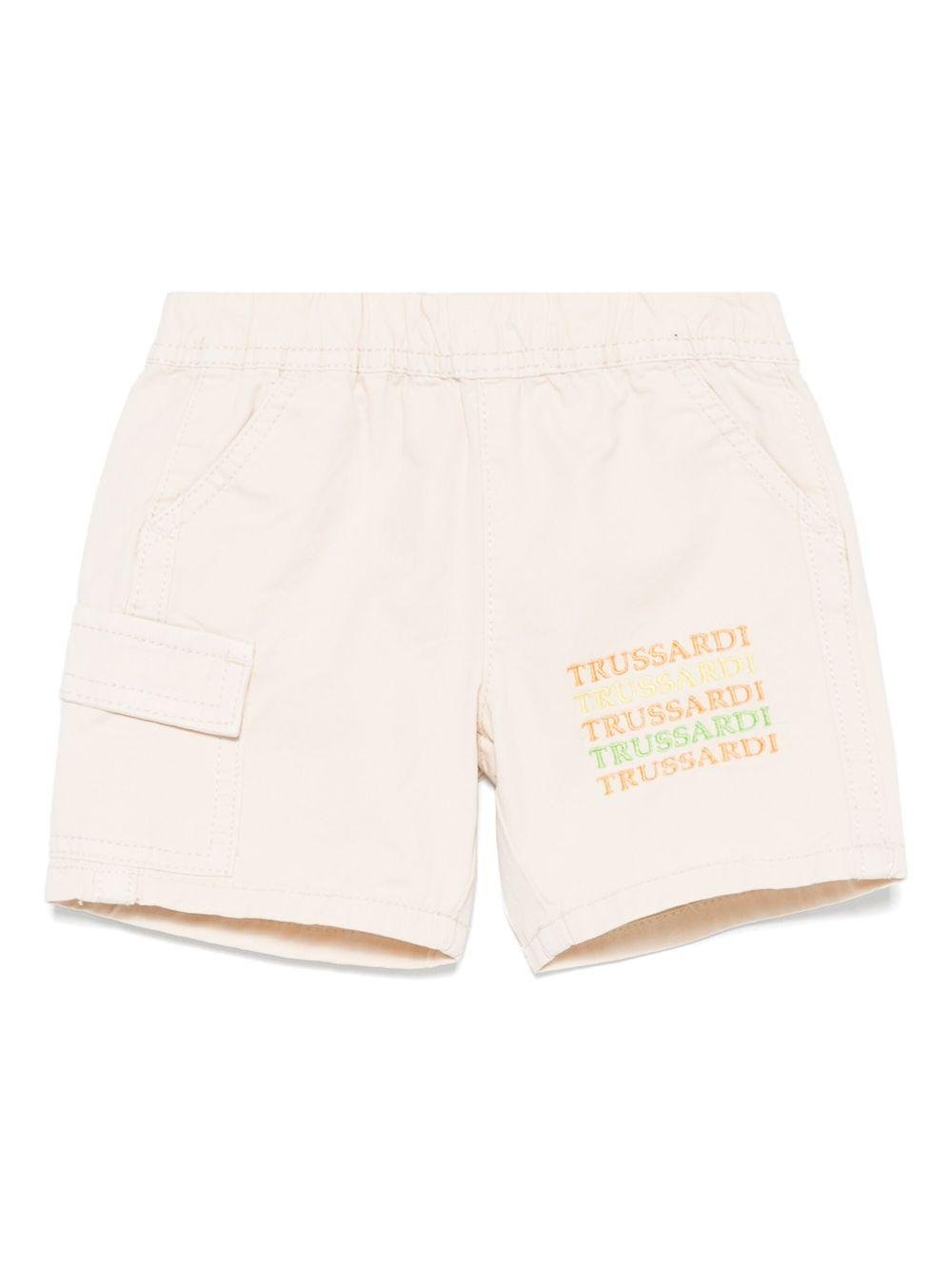 Shorts per neonato TRUSSARDI JUNIOR beige in cotone - Rubino Kids