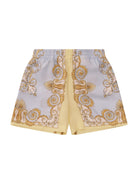 Shorts per neonato Versace Kids bianco con decorazioni oro - Rubino Kids