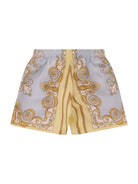 Shorts per neonato Versace Kids bianco con decorazioni oro - Rubino Kids