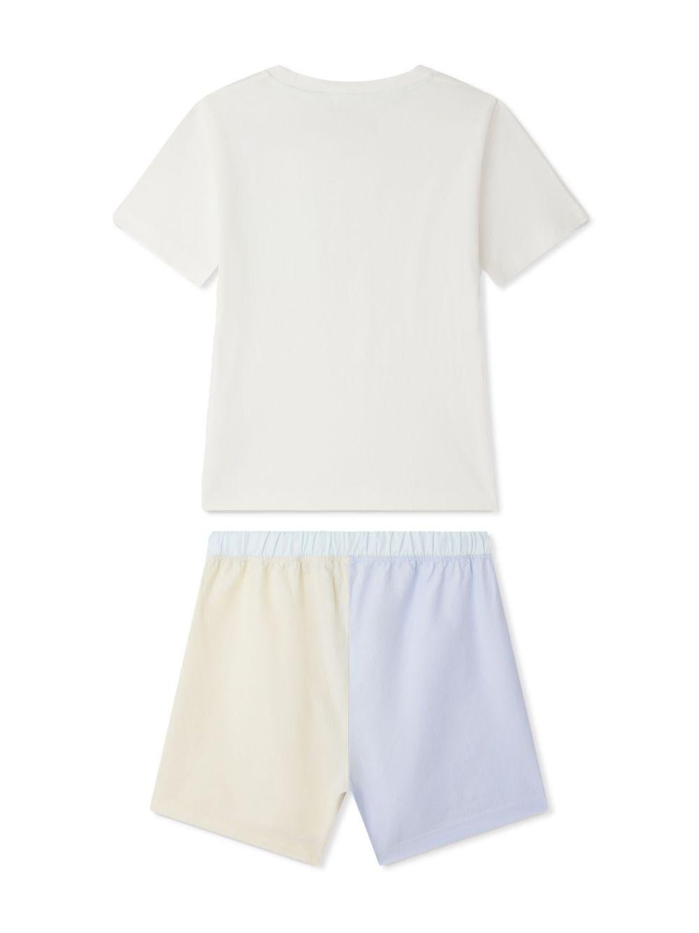 Shorts pigiama per bambino Bonpoint Etin bianco con design color - block - Rubino Kids
