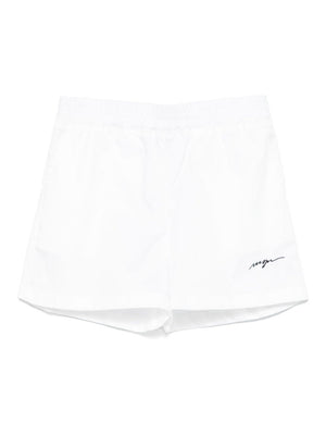 Shorts sportivi con logo per bambina MSGM Kids bianco con vita elasticizzata