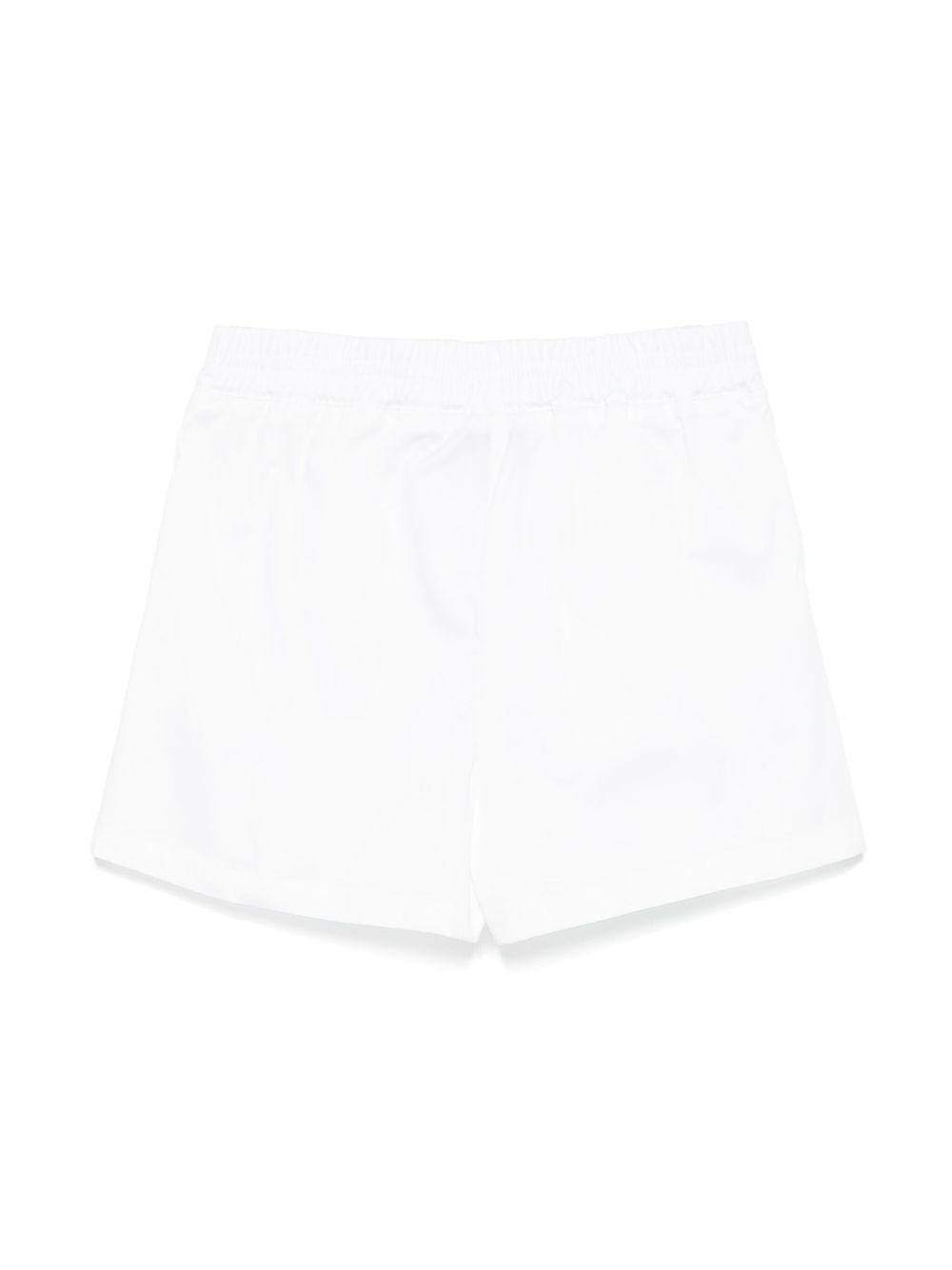 Shorts sportivi con logo per bambina MSGM Kids bianco con vita elasticizzata - Rubino Kids