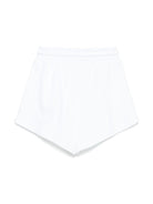Shorts sportivi in cotone per bambina MSGM Kids bianco con stampa sulla gamba - Rubino Kids