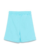 Shorts sportivi in cotone per bambino MSGM Kids azzurro con vita elasticizzata - Rubino Kids