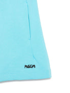 Shorts sportivi in cotone per bambino MSGM Kids azzurro con vita elasticizzata - Rubino Kids