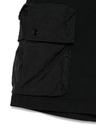 Shorts sportivi per bambino C.P. Company Kids nero con tasche laterali - Rubino Kids