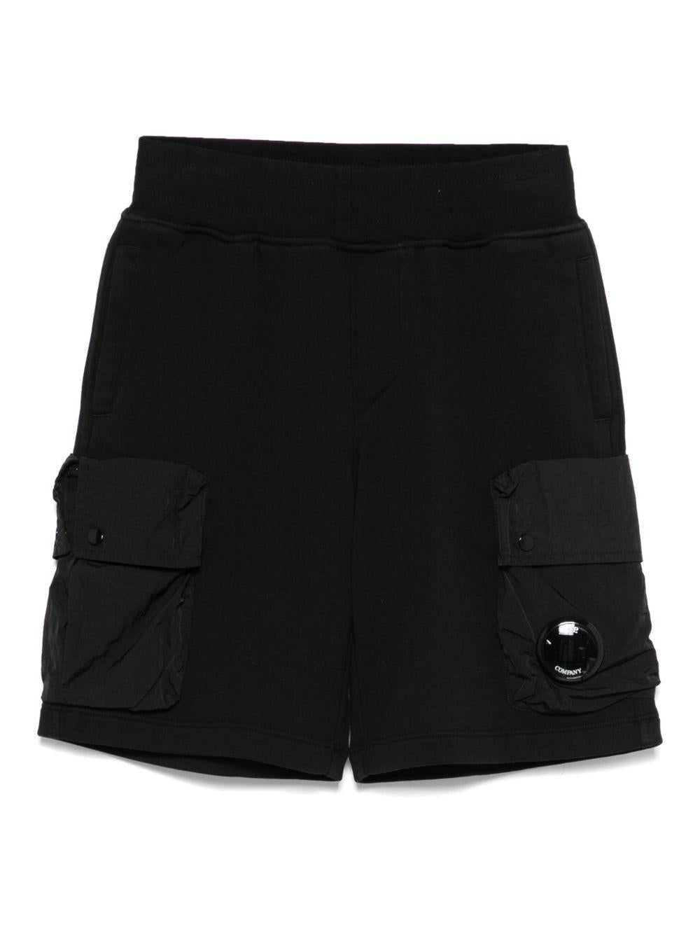 Shorts sportivi per bambino C.P. Company Kids nero con tasche laterali - Rubino Kids