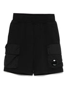 Shorts sportivi per bambino C.P. Company Kids nero con tasche laterali - Rubino Kids