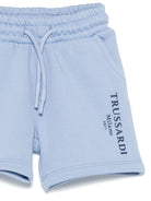 Shorts sportivi per neonato TRUSSARDI JUNIOR azzurro con logo - Rubino Kids