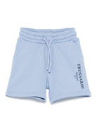 Shorts sportivi per neonato TRUSSARDI JUNIOR azzurro con logo - Rubino Kids