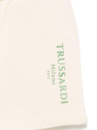 Shorts sportivi per neonato TRUSSARDI JUNIOR beige con logo - Rubino Kids