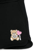 Shorts Teddy Bear con stampa per bambina Moschino Kids nero con orlo curvo - Rubino Kids