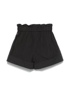 Shorts Teddy Bear per bambina Moschino Kids nero con orlo con risvolto - Rubino Kids