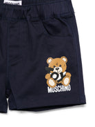 Shorts Teddy Bear per neonato Moschino Kids blu con tasca posteriore - Rubino Kids