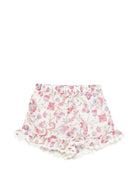 Shorts Vallaloid per neonata Louise Misha bianco con stampa fiori all - over - Rubino Kids