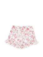 Shorts Vallaloid per neonata Louise Misha bianco con stampa fiori all - over - Rubino Kids