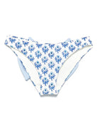 Slip bikini Madame per bambina MC2 Saint Barth Kids bianco con dettagli blu - Rubino Kids
