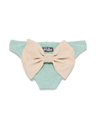Slip bikini Madame per bambina MC2 Saint Barth Kids verde con dettaglio fiocco - Rubino Kids