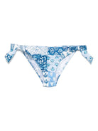Slip bikini per bambina MC2 Saint Barth Kids azzurro a fiori - Rubino Kids