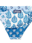 Slip bikini per bambina MC2 Saint Barth Kids azzurro a fiori - Rubino Kids