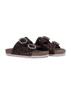 Slippers per bambina Monnalisa marrone con fibbia - Rubino Kids