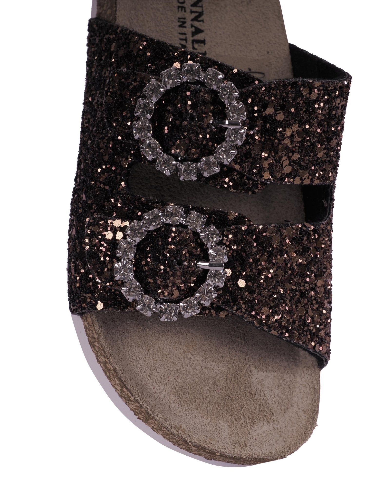 Slippers per bambina Monnalisa marrone con fibbia - Rubino Kids