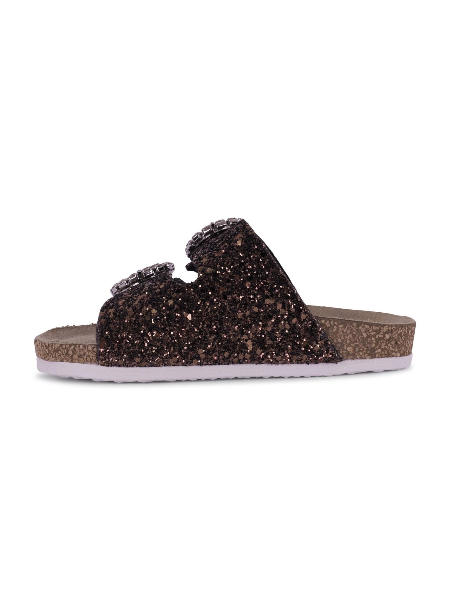 Slippers per bambina Monnalisa marrone con fibbia - Rubino Kids