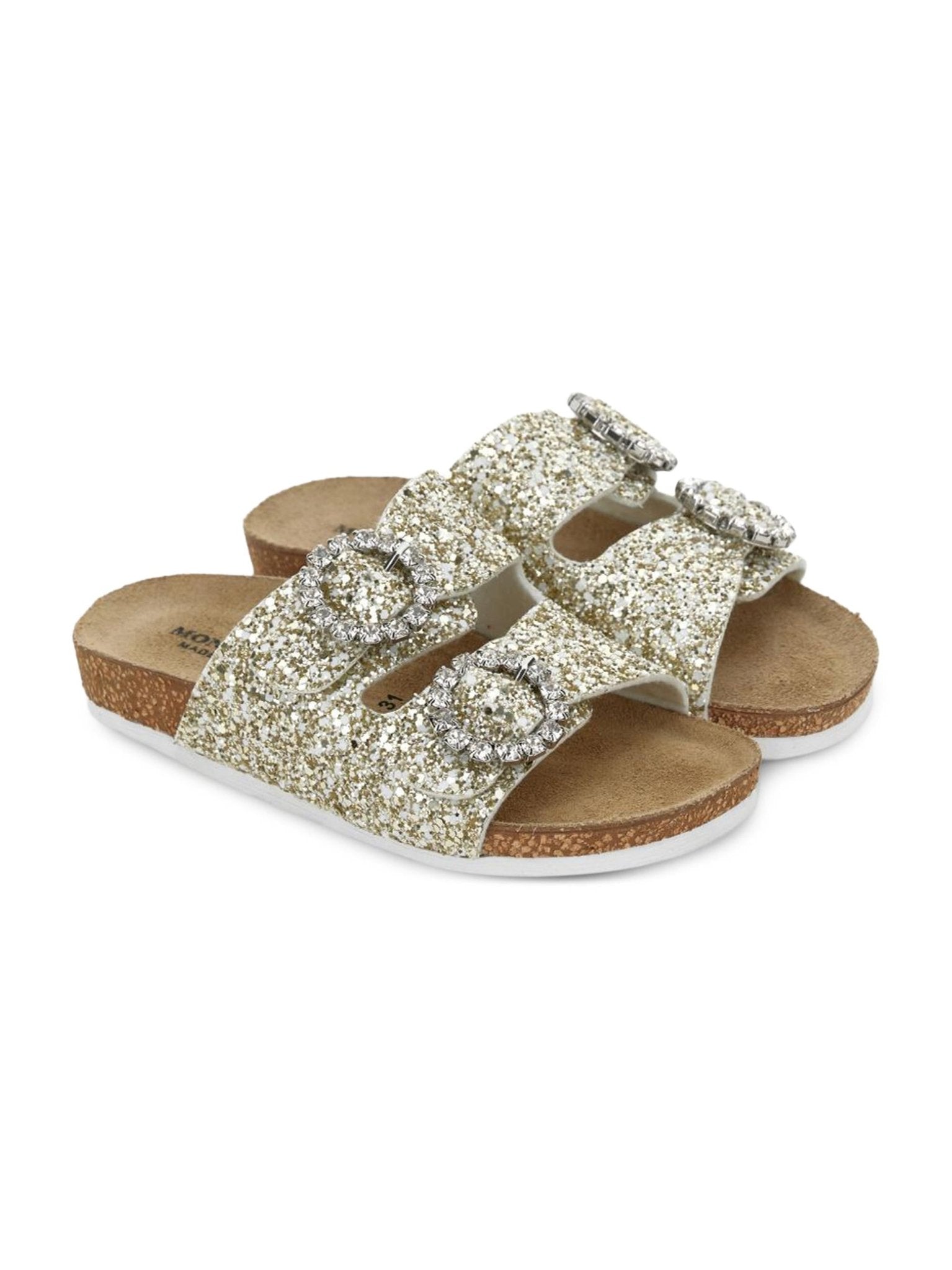 Slippers per bambina Monnalisa oro con fibbia - Rubino Kids