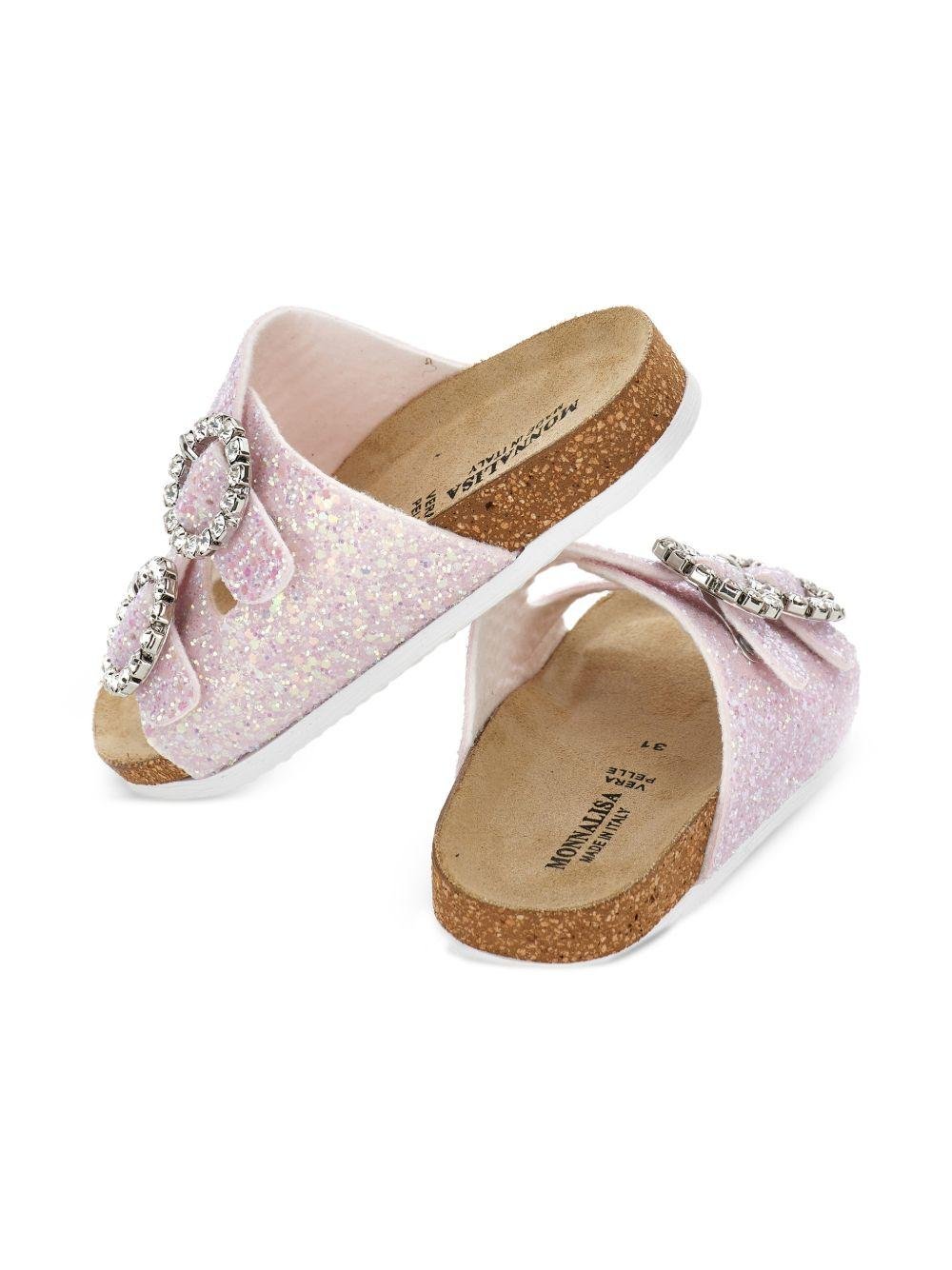 Slippers per bambina Monnalisa rosa con fibbia - Rubino Kids