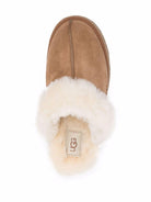 Slippers per bambina UGG Kids Disquette marrone con finitura in pelliccia sintetica - Rubino Kids