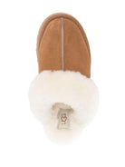 Slippers per bambina UGG Kids Disquette marrone con finitura in pelliccia sintetica - Rubino Kids