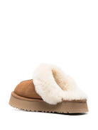 Slippers per bambina UGG Kids Disquette marrone con finitura in pelliccia sintetica - Rubino Kids