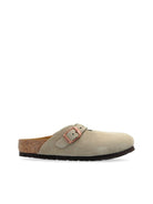 Slippers per bambini Birkenstock Kids Boston beige con chiusura con fibbia - Rubino Kids