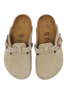 Slippers per bambini Birkenstock Kids Boston beige con chiusura con fibbia - Rubino Kids
