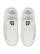 Sneaker monocolore per bambini Balmain Kids bianche con logo - Rubino Kids