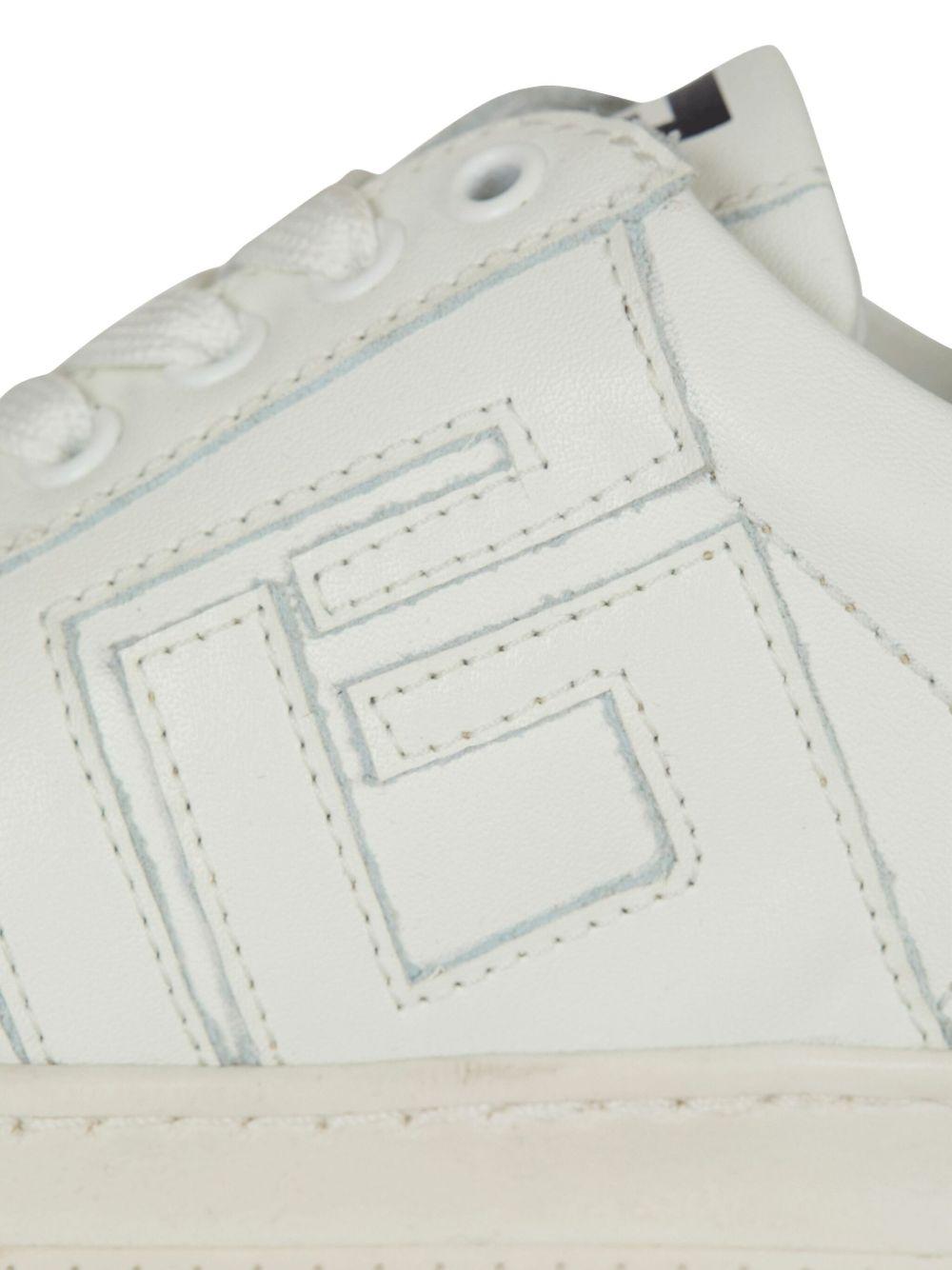 Sneaker monocolore per bambini Balmain Kids bianche con logo - Rubino Kids
