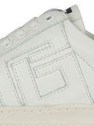 Sneaker monocolore per bambini Balmain Kids bianche con logo - Rubino Kids