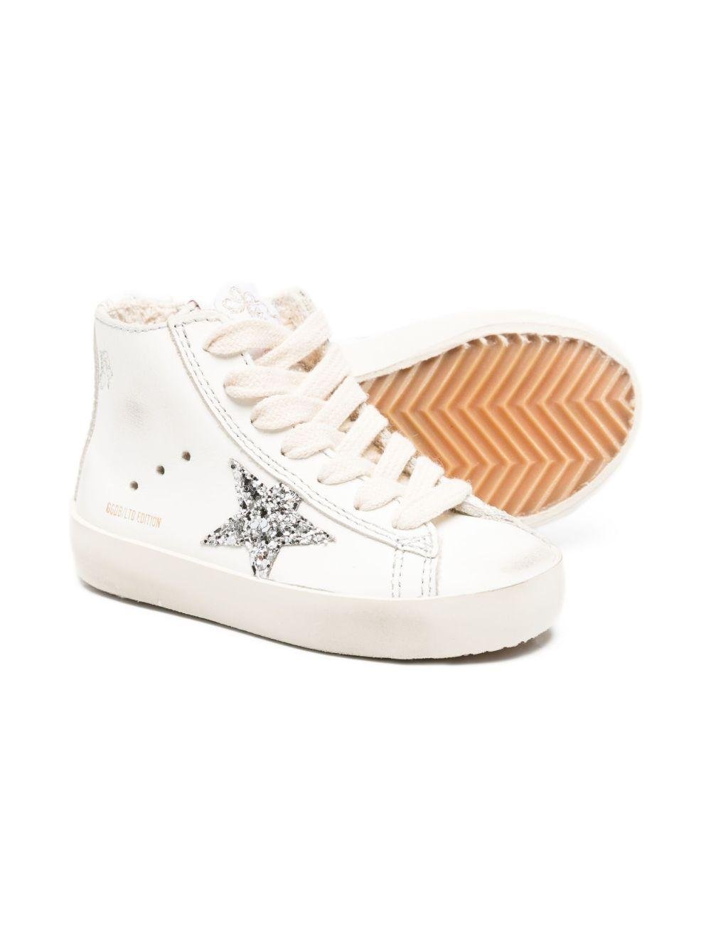 Sneakers alte per neonata Golden Goose Kids bianco con stelle glitterate - Rubino Kids