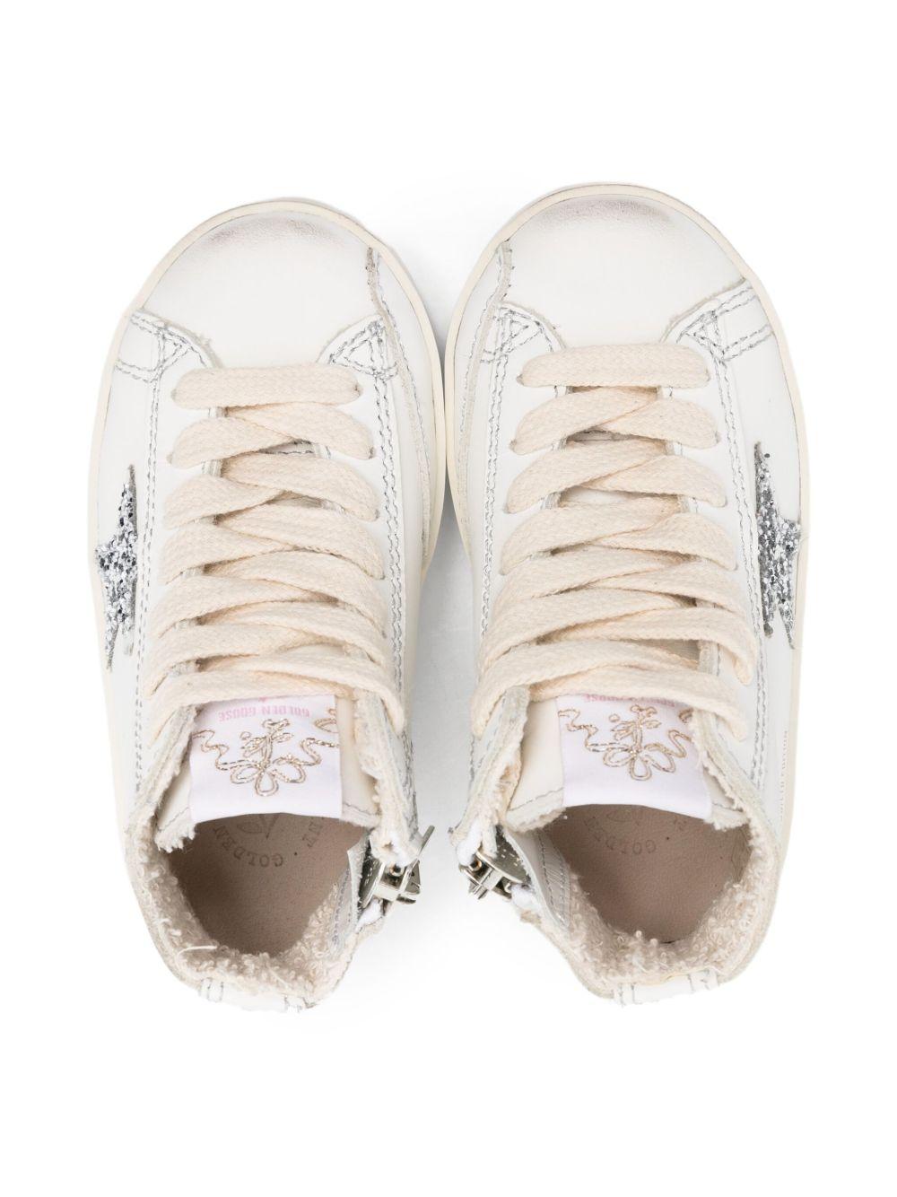 Sneakers alte per neonata Golden Goose Kids bianco con stelle glitterate - Rubino Kids