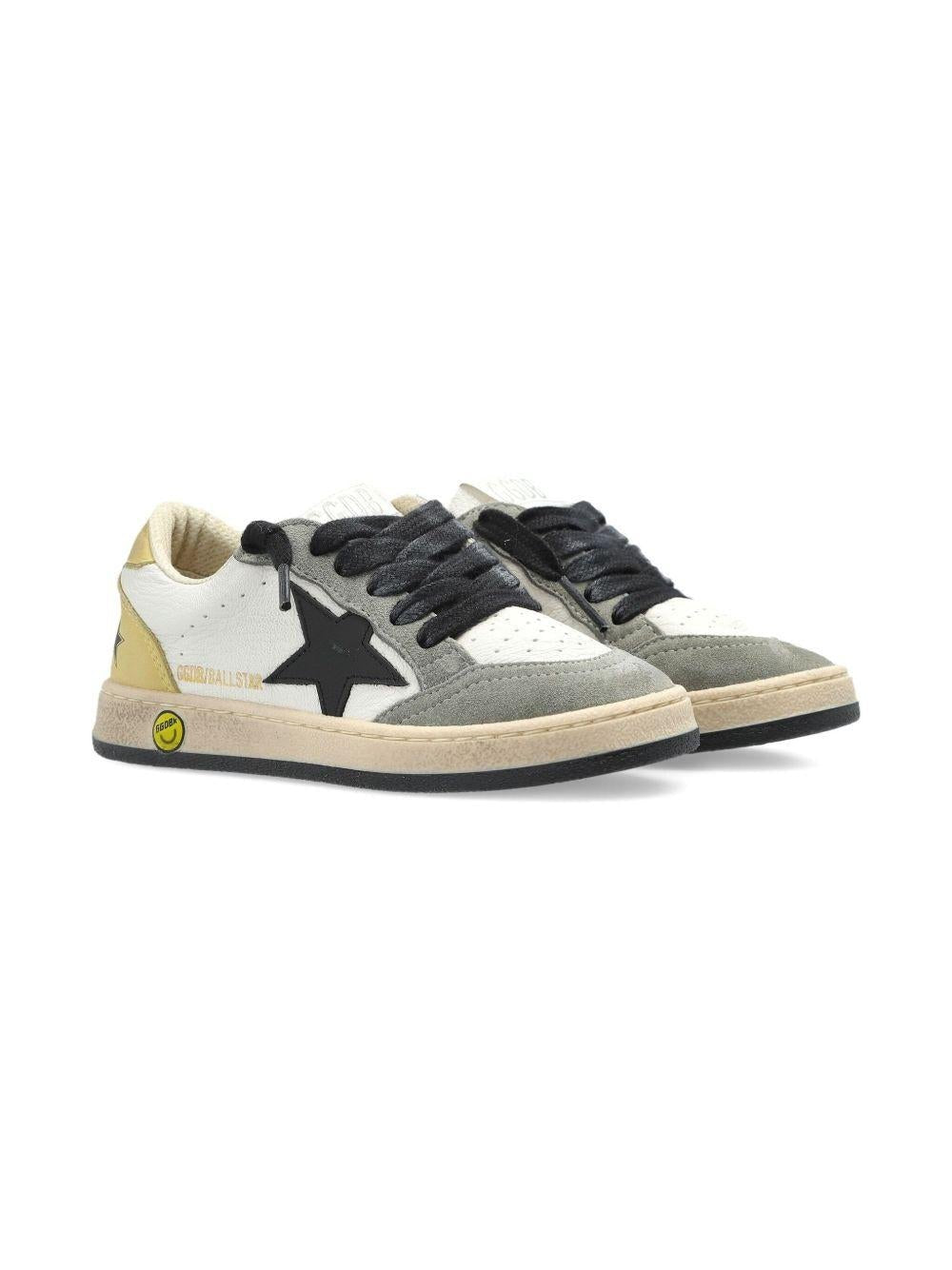 Sneakers Ball Star per bambino Golden Goose Kids grigie con inserti in pelle scamosciata - Rubino Kids